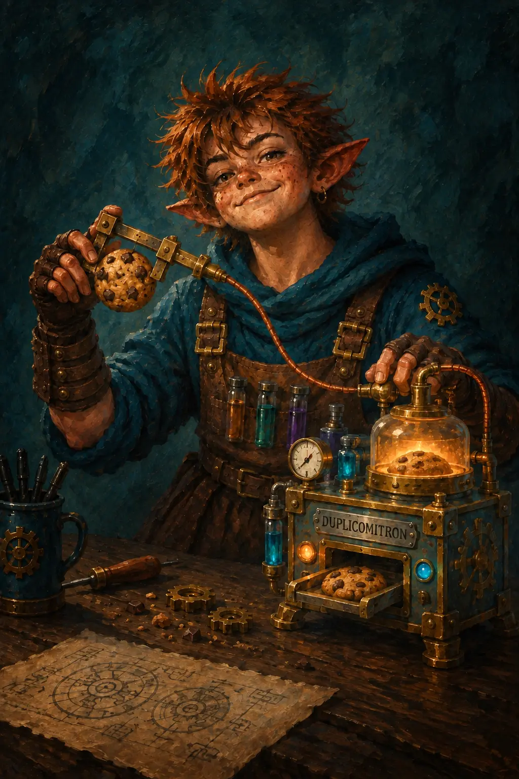 Bean Smeltfire working on a strange invention